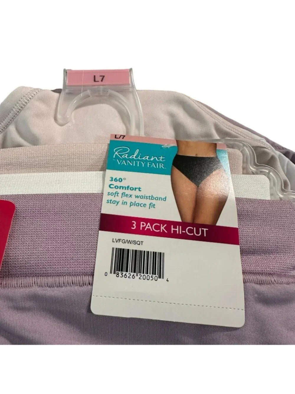 Vanity Fair Radiant Womens 360 Comfort Brief Panties 3 Pack L 7 Seamless NEW